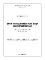 Căn cứ tính thuế thu nhập doanh nghiệp theo pháp luật việt nam 