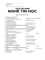 Câu hỏi trắc nghiệm học nghề Tin học lớp 8