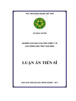 Nghiên cứu nhu cầu tham gia bảo hiểm y tế của nông dân tỉnh Thái Bình (LA tiến sĩ)
