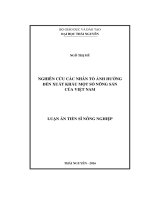 Nghiên cứu các nhân tố ảnh hưởng đến xuất khẩu một số nông sản của Việt Nam (LA tiến sĩ)