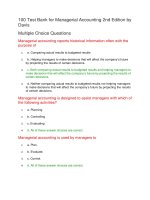 100 test bank for managerial accounting 2nd edition by davis Đề thi trắc nghiệm có đáp án