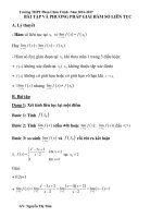 BÀI TẬP VÀ PHƯƠNG PHÁP GIẢI HÀM SỐ LIÊN TỤC