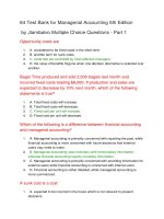 64 test bank for managerial accounting 5th edition đề thi trắc nghiệm có đáp án