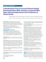 A randomized trial of transanal hemorrhoidal dearterialization with anopexy compared with open hemorrhoidectomy in the treatment of hemorrhoids  