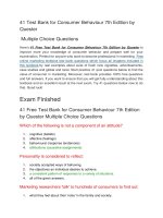 41 test bank with answers for consumer behaviour 7th edition by quester