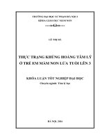 Thực trạng khủng hoảng tâm lý ở trẻ em mầm non lứa tuổi lên 3