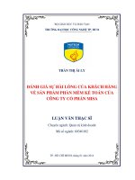 Đánh giá sự hài lòng của khách hàng về sản phẩm phần mềm kế toán của công ty cổ phần Misa