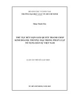 Thủ tục rút gọn giải quyết tranh chấp kinh doanh, thương mại trong pháp luật tố tụng dân sự Việt Nam