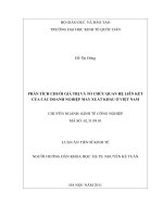 Phân tích chuỗi giá trị và tổ chức quan hệ liên kết của các doanh nghiệp may xuất khẩu ở Việt Nam