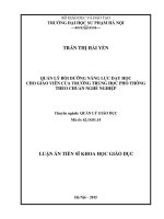Quản lý bồi dưỡng năng lực dạy học cho giáo viên của trường trung học phổ thông theo chuẩn nghề nghiệp