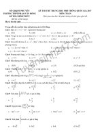 Đề thi thử THPTQG môn Toán trắc nghiệm THPT Phạm Văn Đồng 2017  