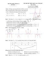 Đề thi thử THPT Quốc gia 2017 môn Toán  THPT Tĩnh Gia 3