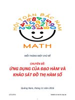 Ứng dụng của đạo hàm và khảo sát đồ thị hàm số - Trần Thông