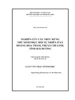 Nghiên cứu cấu trúc rừng thứ sinh phục hồi tự nhiên ở xã Hoàng Hoa Thám, thị xã Chí Linh, tỉnh Hải Dươn