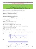Một số bài toán trắc nghiệm chọn lọc chuyên đề hàm số - Trần Đình Cư