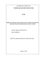 NGHIÊN CỨU TỔNG HỢP VÀ ĐẶC TRƯNG HỆ XÚC TÁC TRÊN CƠ SỞ COBAN CHO PHẢN ỨNG TỔNG HỢP FISCHER TROPSCH Ở ÁP SUẤT THƯỜNG