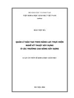 Quản lý đào tạo theo năng lực thực hiện nghề Kỹ thuật xây dựng ở các trường cao đẳng xây dựng