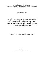 Thiết kế và sử dụng Ebook hỗ trợ quá trình dạy – tự học chương “Chất khí” – Vật lí Lớp 10 Nâng cao