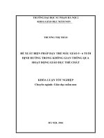 Đề xuất biện pháp dạy trẻ mẫu giáo 5 - 6 tuổi định hướng trong không gian thông qua hoạt động giáo dục thể chất
