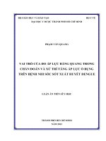 Vai trò của đo áp lực bàng quang trong chẩn đoán và xử trí tăng áp lực ổ bụng trên bệnh nhi sốc sốt xuất huyết Dengue