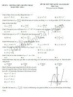  Đề thi thử THPT Quốc gia môn ToánTHPT chuyên Thoại Ngọc Hầu 2017  