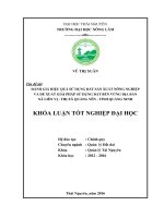 Đánh giá hiệu quả sử dụng đất sản xuất nông nghiệp và đề xuất giải pháp sử dụng đất bền vững địa bàn xã liên vị   thị xã quảng yên   tỉnh quảng ninh 