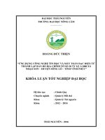 Ứng dụng công nghệ tin học và máy toàn đạc điện tử thành lập bản đồ địa chính tờ số 20 tỉ lệ 11000 xã nhạo sơn – huyện sông lô – tỉnh vĩnh phúc 
