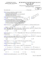 Đề thi thử THPT Quốc gia môn Toán 2017  THPT Ngô Sĩ Liên lần 1 