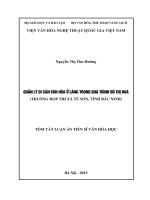 Quản lý di sản văn hóa ở làng trong quá trình đô thị hóa