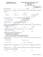 Đề thi thử THPT Quốc gia 2017 môn Toán  THPT Chuyên Bắc Kạn 
