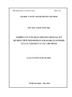 Nghiên cứu ứng dụng phương pháp sắc ký để phân tích thành phần alkaloid, flavonoid của lá, tâm Sen và các chế phẩm