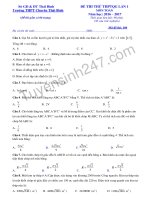 Đề thi thử THPT Quốc gia 2017 môn Toán  THPT Chuyên Thái Bình  