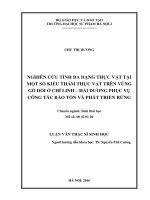Nghiên cứu tính đa dạng thực vật tại một số kiểu thảm thực vật trên vùng gò đồi ở Chí Linh - Hải Dương phục vụ công tác bảo tồn và phát triển rừng