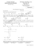 Đề thi thử THPTQG 2017 môn Toán  THPT Phạm Công Bình lần 1 