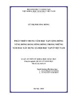 Phát triển trung tâm học tập cộng đồng vùng đồng bằng Sông Hồng trong những năm đầu xây dựng xã hội học tập ở Việt Nam