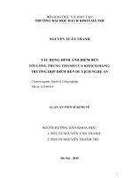 Tác động hình ảnh điểm đến tới lòng trung thành của khách hàng Trường hợp điểm đến du lịch Nghệ A