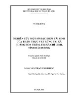 Nghiên cứu một số đặc điểm tái sinh của thảm thực vật rừng tại xã Hoàng Hoa Thám, thị xã Chí Linh, tỉnh Hải Dương