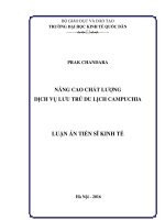 Nâng cao chất lượng dịch vụ lưu trú du lịch campuchia 