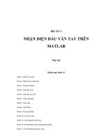 NHẬN DIỆN dấu vân TAY TRÊN MATLAB