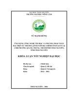 Ứng dụng công nghệ tin học và phương pháp toàn đạc điện tử thành lập bản đồ địa chính tờ số 26 tỷ lệ 1500 tại phường quang trung   thành phố thái nguyên   tỉnh thái nguyen 