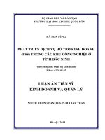 Phát triển dịch vụ hỗ trợ kinh doanh (BSS) trong các khu công nghiệp ở tỉnh Bắc Ninh