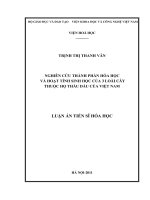 Nghiên cứu thành phần hóa học và hoạt tính sinh học của 3 loài cây thuộc họ Thầu dầu (Euphorbiaceae) ở Việt Nam