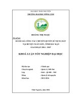 Đánh giá công tác chuyển quyền sử dụng đất tại huyện ngân sơn   tỉnh bắc kạn, giai đoạn 2014   2015 