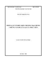 Pháp luật về điều kiện thương mại chung- Những vấn đề lý luận và thực tiễn