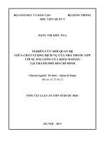 Nghiên cứu mối quan hệ giữa chất lượng dịch vụ của nhà thuốc GPP với sự hài lòng của khách hàng tại thành phố hồ chí minh (TT) 