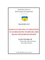 Đánh giá sự hài lòng của khách hàng về sản phẩm đường túi Biên Hòa trên địa bàn thành phố Hồ Chí Minh