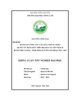Đánh giá công tác cấp giấy chứng nhận quyền sử dụng đất trên địa bàn xã yên trạch   huyện phú lương   tỉnh thái nguyên, giai đoạn 2013   2015 