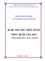 Tổng hợp 36 đề thi thử THPT Quốc gia 2017 môn Toán