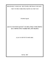 Quản lý di tích lịch sử văn hóa ở Bắc Ninh trong quá trình công nghiệp hóa, đô thị hó