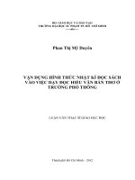 Vận dụng hình thức nhật kí đọc sách vào việc dạy đọc hiểu văn bản thơ ở trường phổ thông